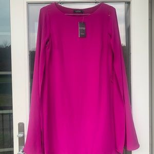 RALPH Lauren Cocktail Dress Size 14 MAGENTA. Brand New with tags. RARE color